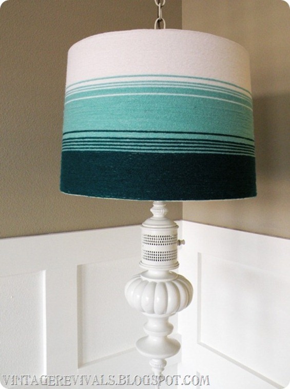 Yarn Ombre Lampshade Tutorial Vintage, How To Wrap Fabric Around A Lampshade