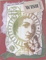 butterfly woman collage stamped card1