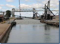 4981 Michigan - Sault Sainte Marie, MI -  St Marys River - Soo Locks Boat Tours - MacArthur Lock, lock gates opened