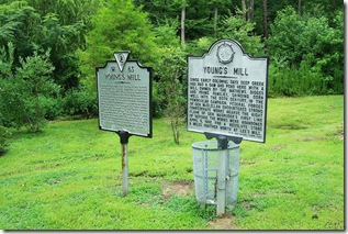 Two Young's Mill markers at the site of the Mill in Newport News, VA