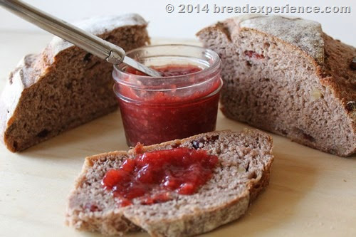 5-Grain Loaf with Walnuts & Cranberries and Cran-Strawberry Jam