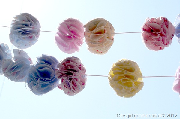hanging in the blue sky, fabric garland