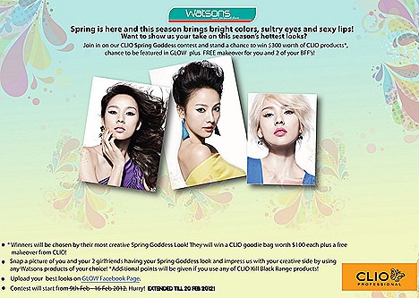 WATSONS CLIO SPRING GODDESS – WIN $300 PRODUCTS   GLOW MAGAZINE FEATURE