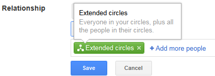 relationship settings on Google+