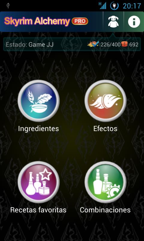 Android application Skyrim Alchemy PRO screenshort