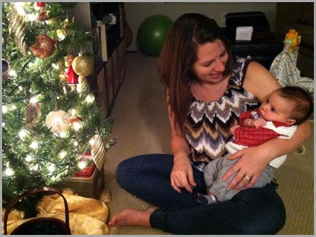 Josiah and Mom getting ready for Jolly Ol' St. Nick