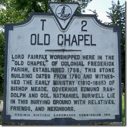 Old Chapel Marker T-2 in Clarke County, VA