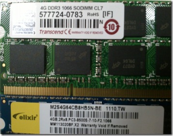 4GB DDR3 1066 DODIMM CL7