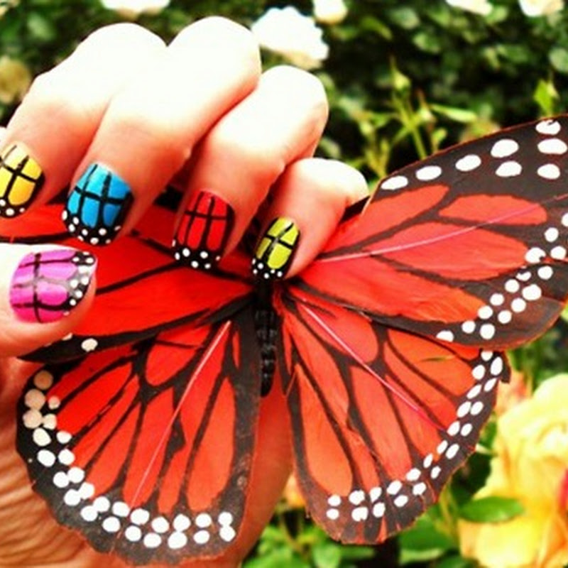 Σχεδία νυχιών με πεταλούδες   #1