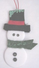 button snowman ornament 2011 with rhinestones