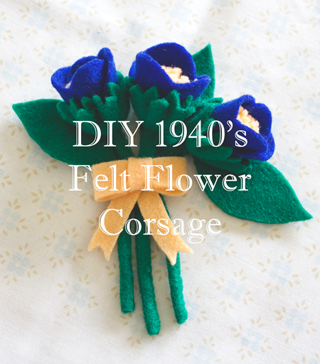 A 1940's Felt Flower Corsage Brooch DIY & Tutorial | Lavender & Twill 