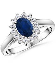 Oval Sapphire and Round Diamond Vintage Ring(1)