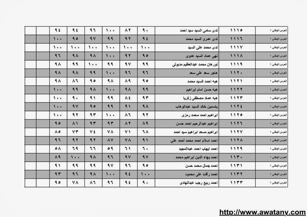 نتيجة الشهادة الابتدائية بالقليوبية 2014 الترم الاول حصر الاسماء بالدرجات 