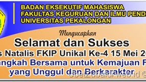 Contoh Stiker dan Spanduk Dies Natalis FKIP Universitas Pekalongan Ke-4 Tahun 2012