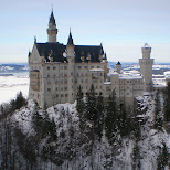 neuschwanstein castle on a winter landscape in Füssen, Germany 
