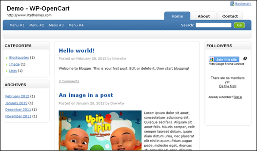 WP-OpenCart Blogger Template
