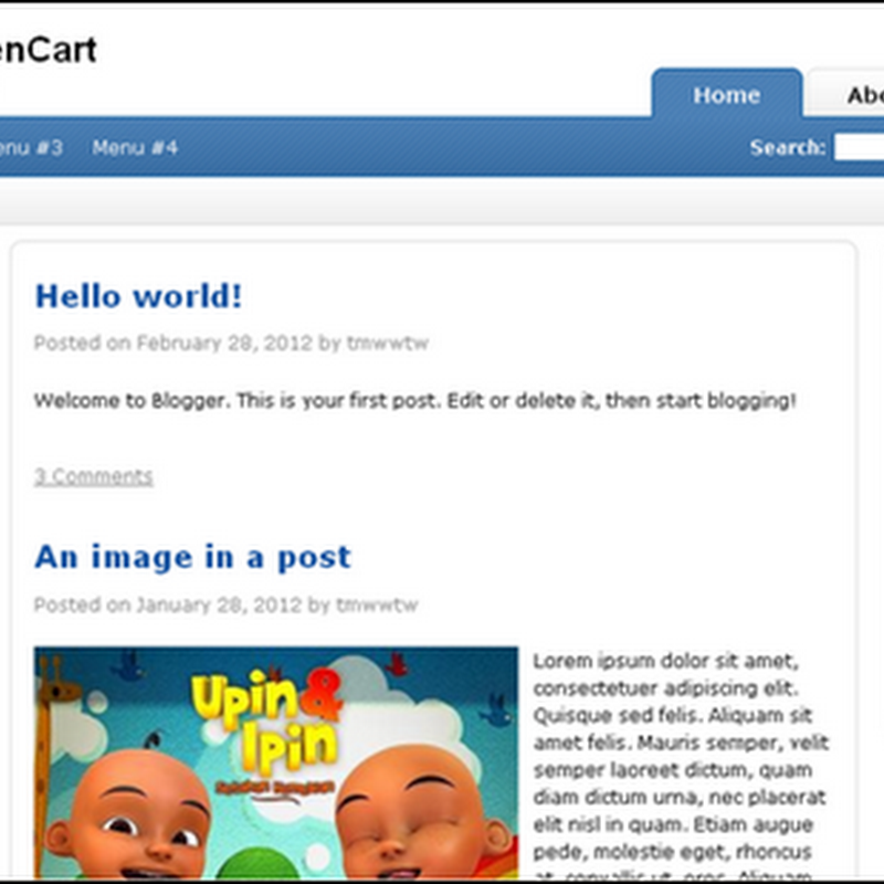 3 Sütunlu Türkçe Blogger Teması: WP-OpenCart