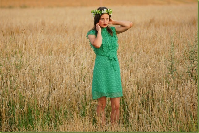girl in golden barley field