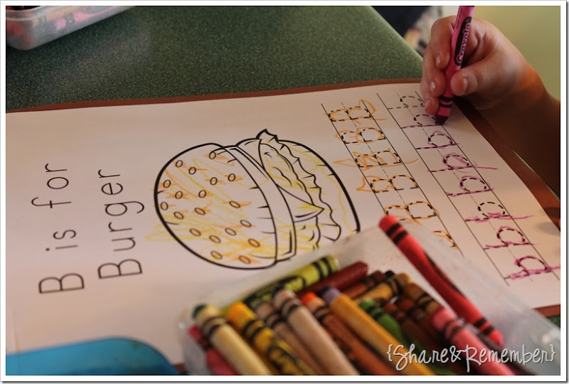b is for burger letter printable
