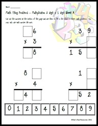 Multiplication Tiling Puzzle -2 digit x 1digit - FREE