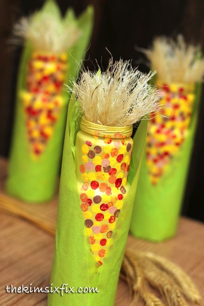 Kids Thanksgiving indian corn craft