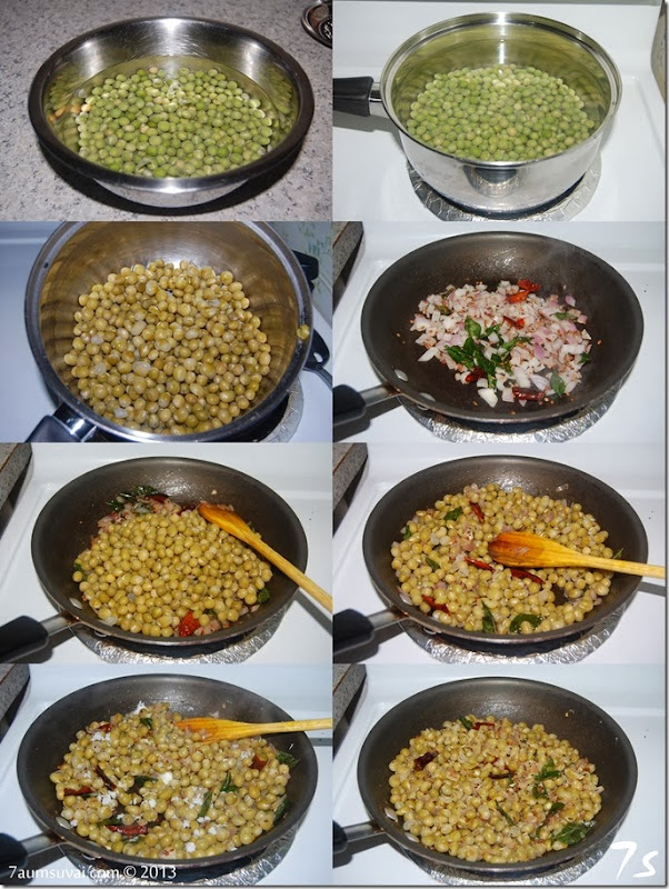 Green peas sundal process