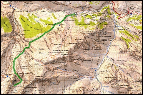 Mapa Via Directa de Los Martinez 250m D- V- (Picu Urriellu, Picos de Europa)