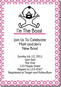 im the boss invite pink