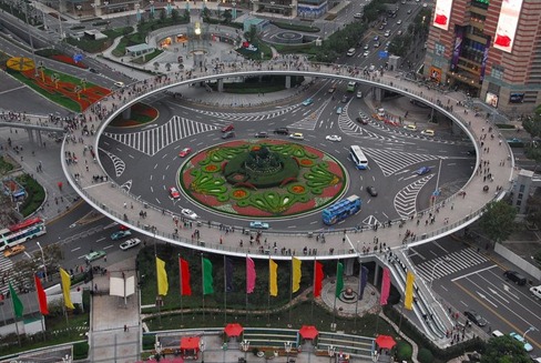Uniknya-jembatan-melingkar-untuk-pejalan-kaki-di-Shanghai china