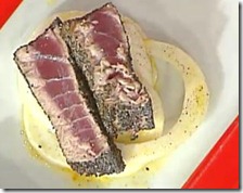 Tagliata di tonno con insalatina di finocchi e arancia