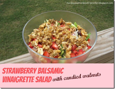 strawberry salad with candied walnuts, tomatoes & onions (1