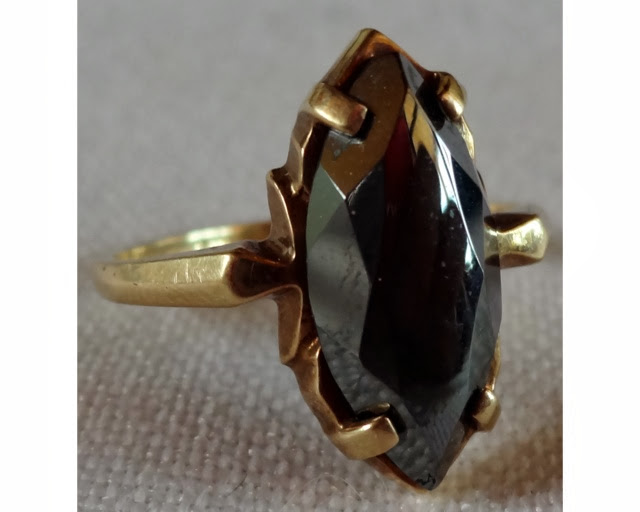 ... about Vintage 10K Gold Marquis Shaped Black Alaskan Diamond Ring