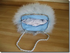 Handbag Fluffy Pale Blue Inside
