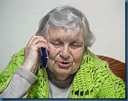 old woman talking on tel