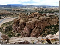 View from atop the Acoma Pueblo (visitor center on upper right )
