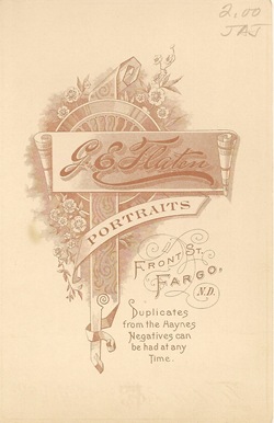 Wedding 1888 to1893 Flaten in Fargo Back DL ant