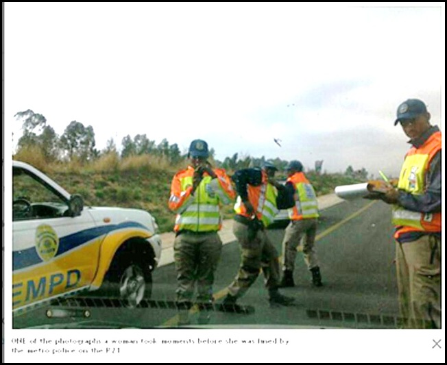 KEMPTON PARK METRO COPS FINE FEMALE MOTORISTS WHO ASKED FOR THEIR HELP SEPT22 2011