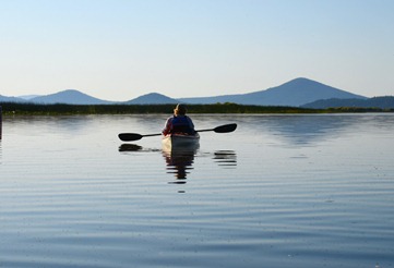 morning kayak toward Pelican Bay