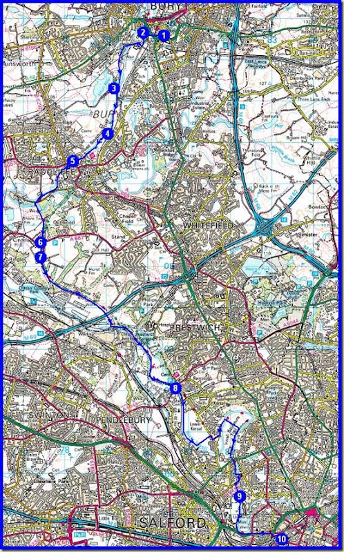 Our route - approx 20 km (12.5 miles) with 100 metres ascent, in 5 hours (moving time about 4 hours)