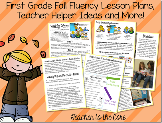 Fall Fluency Lesson Plans