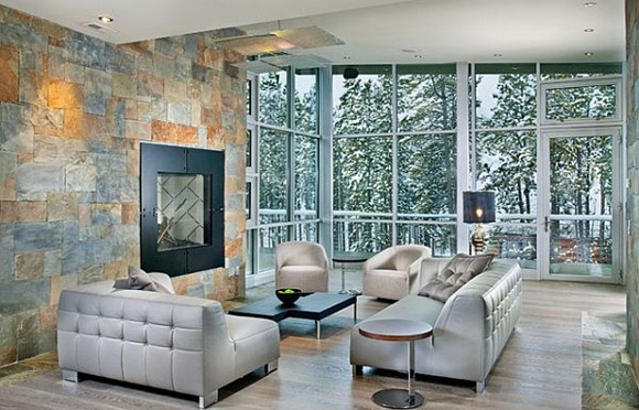 Ultra sala de estar con sofá moderno con estilo