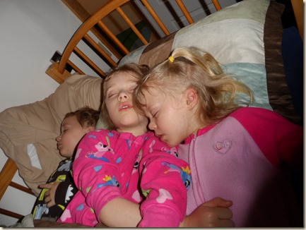 4-13 cabin kids sleeping together 1