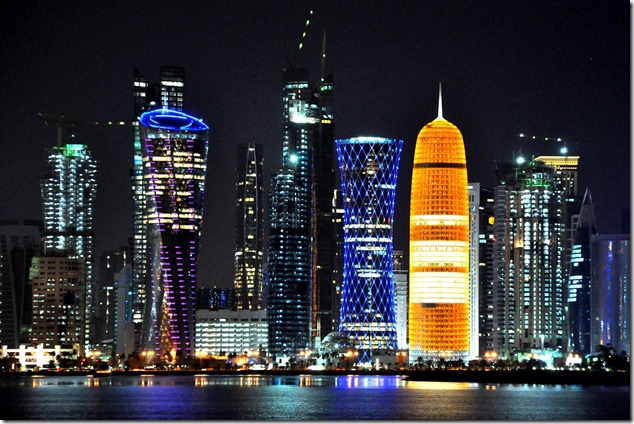 doha qatar by night