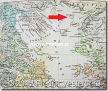 DSC05368 (1) Grekland Egeiska havet karta beskuren bättrad. Med Amorism
