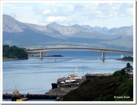 The port and ferry service below the Skye bridge.