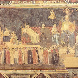 112 - Ambroggio Lorenzetti - Alegoria del buen y mal gobierno del Palacio Comunal de Siena
