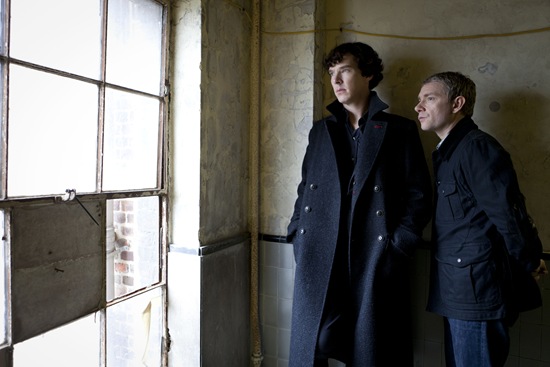 BBC Sherlock Benedict Cumberbatch is Sherlock and Martin Freeman is Dr John Watson