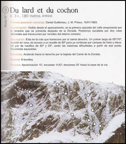 Bielsa - Boca Norte - Du Lard et du Cochon 180m WI3  (Libro)