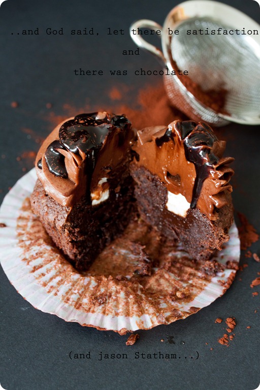 chocolate Fudge Cupcake with mascarpone cream the inside