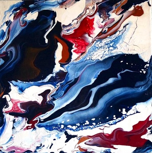 fluid acrylic abstract painting